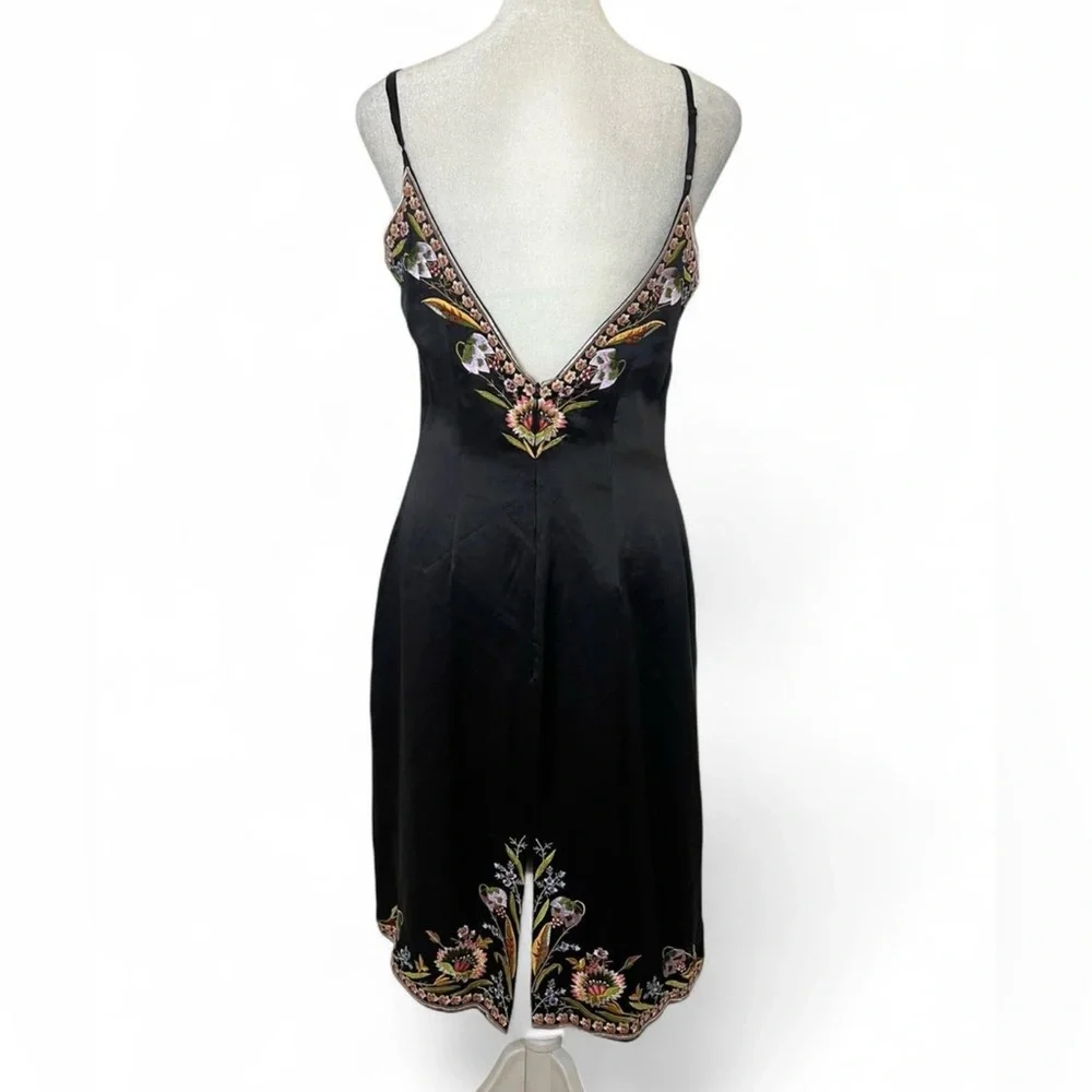 Sue Wong Black Dress with Colorful Floral Embroidery - Picture 3 of 6